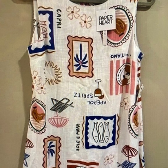 Paper Heart L Sleeveless Dress Aperol Spritz/Capri/Positano with POCKETS! - Picture 9 of 9
